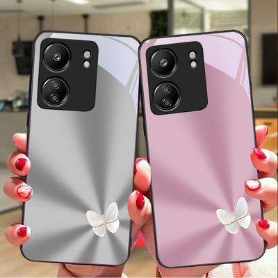 Білий метелик з градієнтом Для Xiaomi Redmi 13C Note13 12 Pro Plus 5G Note 9 13T Pro POCO X6 F5 F6 Чорний чохол для телефону із загартованого скла