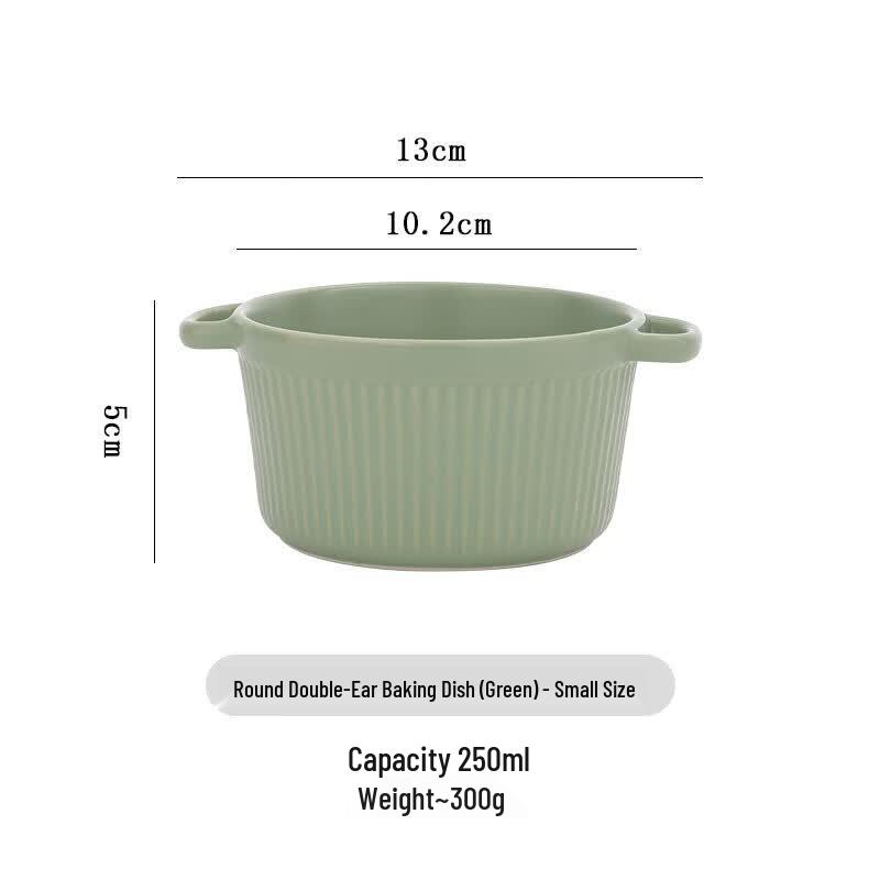 Ins-Style Striped Ceramic Stew Bowls (Set of 2)
