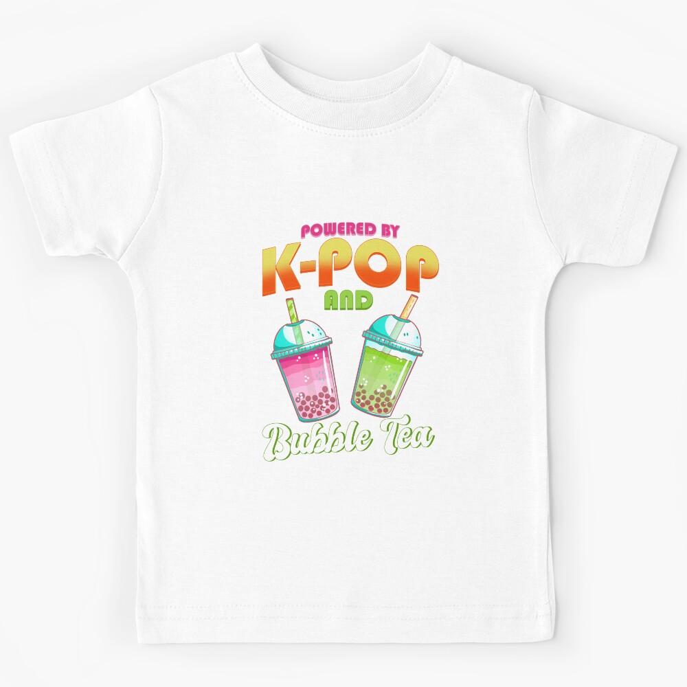 Powered By K-Pop And Bubble Tea Kids T-Shirt 110