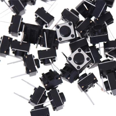 100 Stück 2-poliger taktiler Drucktaster Takt-Schalter 6X6X5mm Momentan