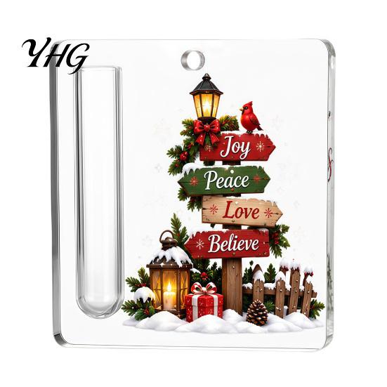 Acrylic Cash Display Holder Christmas Gift Ornament, 2D Money Card Decoration, Xmas Hanging Decoration Tree Ornament for Tree, Fireplace Creative