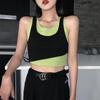 Summer New Korean Version Color Fake Two High Waist Elastic Knit Vest Irregular Dance Harness