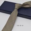 Luxury 7cm Grey Plaid Cotton Neck Ties For Men Soft TR Fabric Red Striped Neckties Casual Ties Wedding Party Groom Cravat Gift