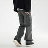 American high street tooling pants men's spring new multi-pocket straight-leg pants ins trendy brand handsome loose casual pants