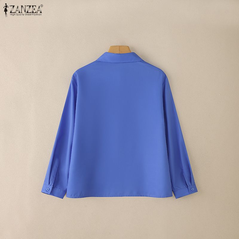 ZANZEA Chemisier ample imprimé décontracté à col rabattu et manches longues pour femmes