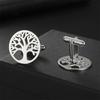 My Shape Tree of Life Cuff Links for Men Wedding Banquet Groom Business Suit Shirt Round Men's Cufflinks Stainless Steel Jewelry