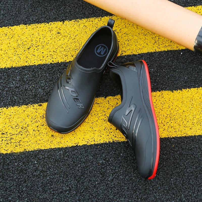 Low-top rain shoes water shoes men's adult warm waterproof shoes shallow mouth non-slip short tube work rubber shoes