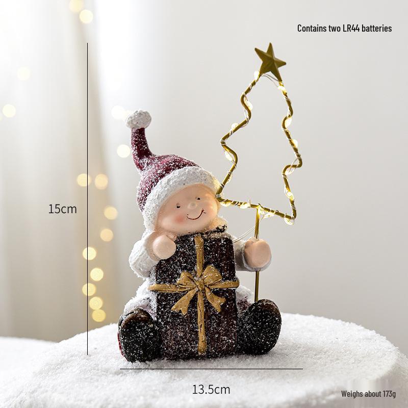 NUCHI Mini Resin Christmas Tree Ornament for Desktop & Window Display