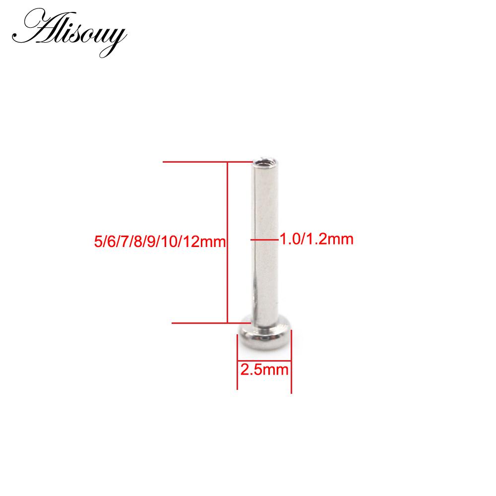 

Alisouy 1PC G23 титановый лабрет с внутренней резьбой стержень губа замена плоский стержень ухо козелок серьги гвоздик пирсинг тела ювелирные изделия 1.2mm-5mm(M0.9)