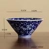 Starožitný modrobílý kuželovitý šálek na čaj - Mistrovský šálek z porcelánu Jingdezhen, Ručně vyráběná čajová miska v čínském stylu, Keramická sada pro Gongfu čaj