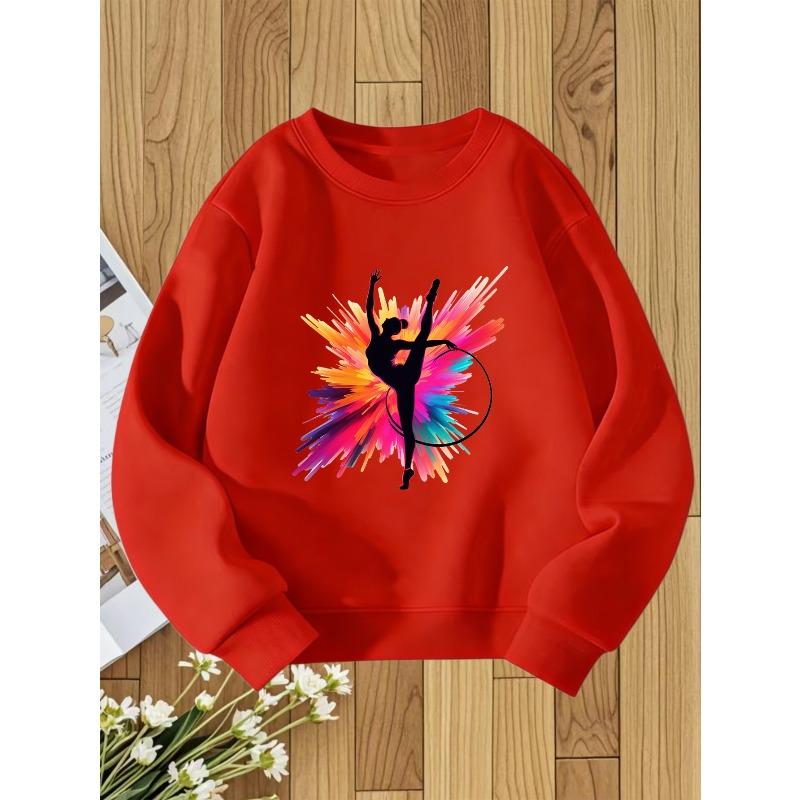 European Size unisex Round Neck Sweatshirt with Fashionable Print, a Versatile Top
