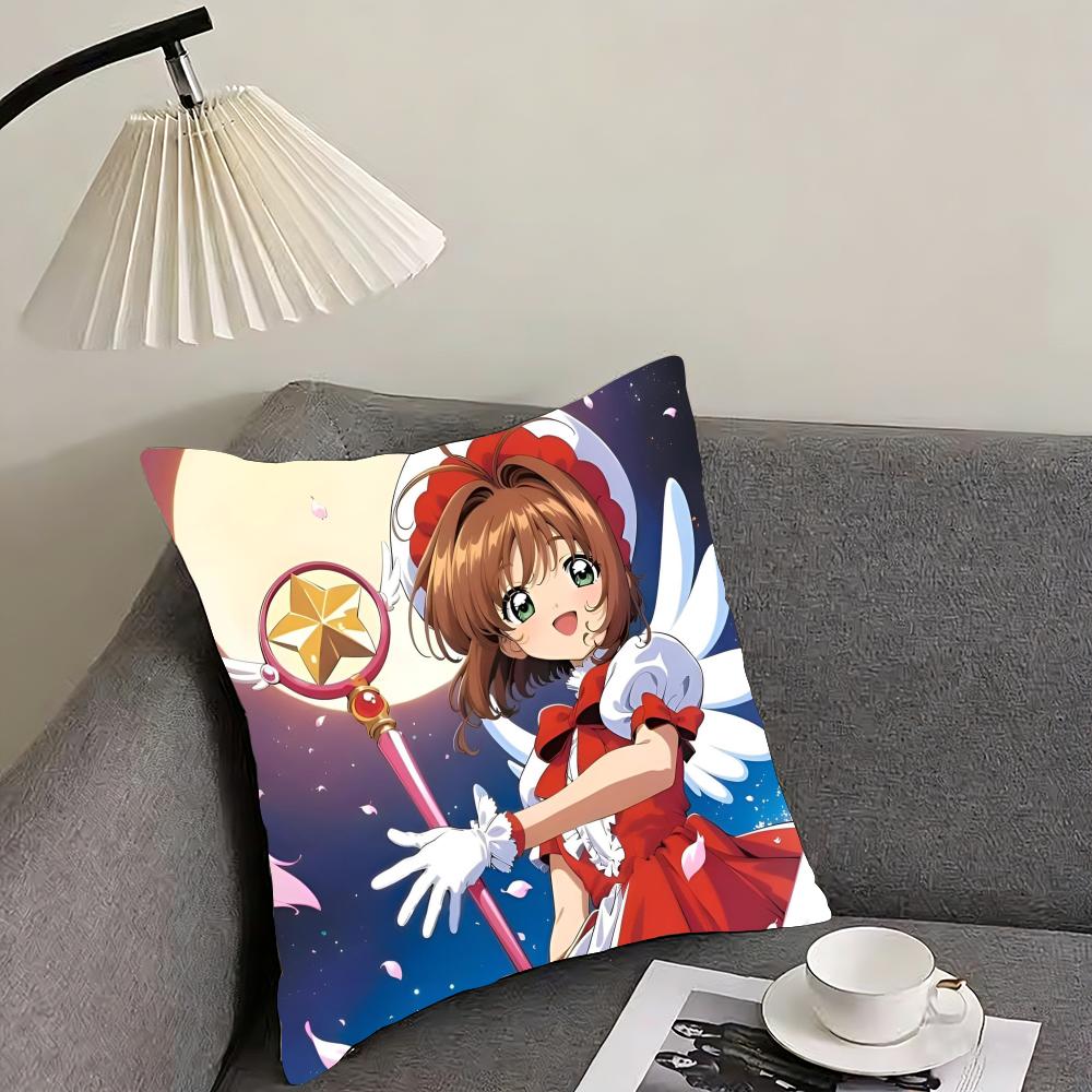 Card Captor Cushion Cover Reversible Plush Pillow Cover – For Car, Sofa, Bedroom, Perfect As a Gift.