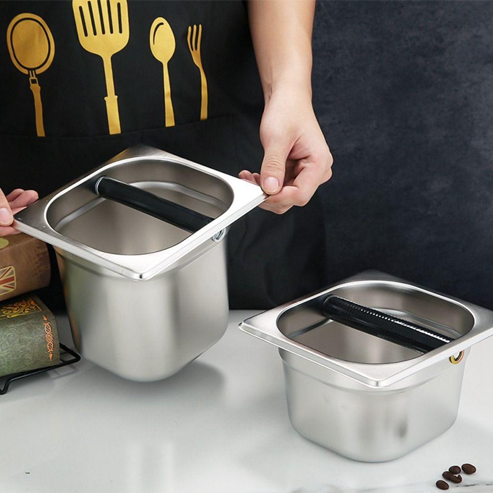 Steel Coffee Residue Bucket Coffee Appliance Powder Slag Drum Slag Tank Slag Drum Coffee Knock Box