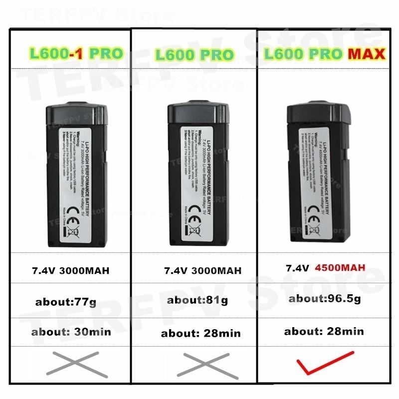 7.4v 4500mah LI-PO Battery L600 Pro Max Drone Batteries Spare Parts Propellers Accessories L600 PRO MAX Battery