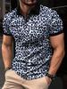 Fashion Leopard Pattern Men's Polos T-Shirts Summer Holiday Short Sleeve 3D Printed Street Trend POLO Tee Casual Men's Clothing
