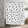 Bathroom Decor Black White Shower Curtain with Cute Circle Pattern for Home Decoration Modern Design Waterproof Fabric Size 180x
