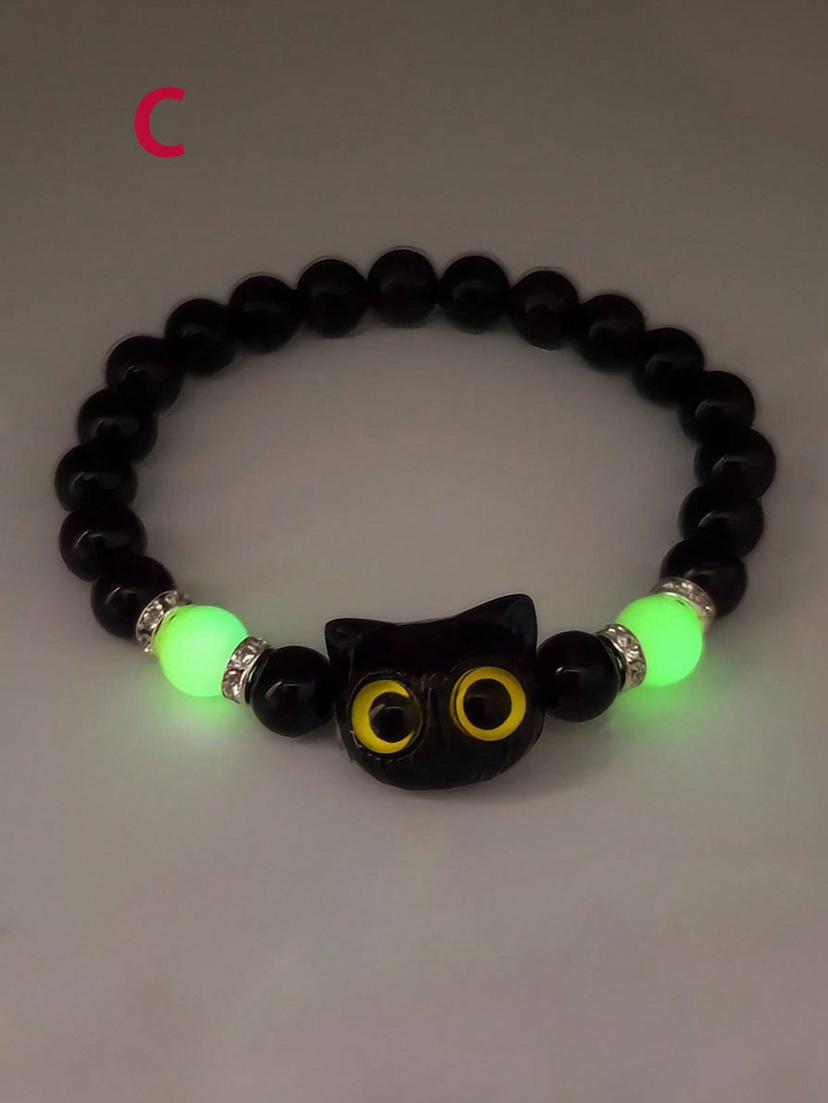 

Luminous Black & White Kitten Shell Star Bracelet - Couple Jewelry Gift