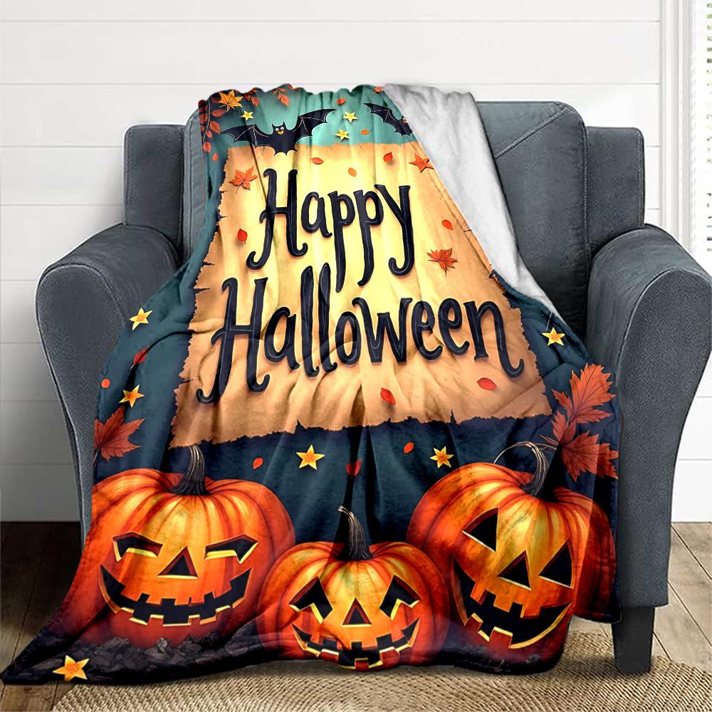1pc Halloween Decorations Blanket, Lightweight Flannel Throw For Sofa, Bed, Travel, Camping, Livingroom, Office, Couch, Chair, And Bed,