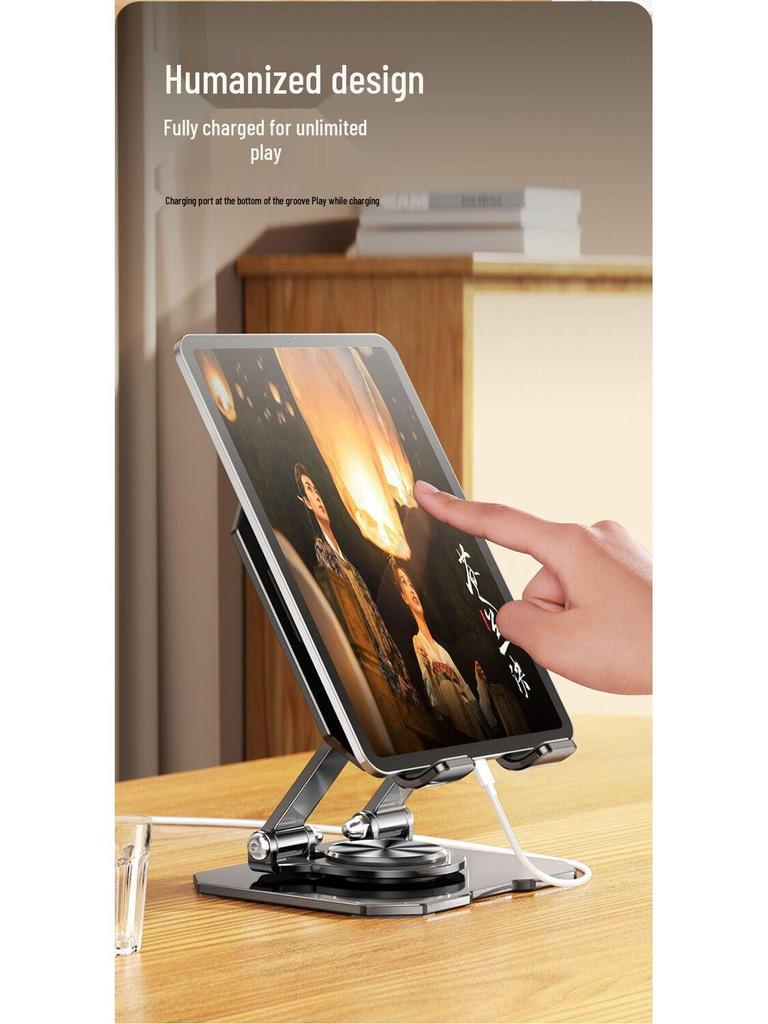 Full Metal 360° Rotating Folding Tablet & Phone Stand for Live Streaming and Gaming