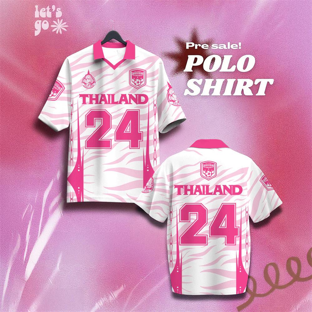 THAILAND Football Soccer Polo Vintage Shirt National Flag Elephant Logo Badge Map Unisex Men Women JERSEY Print Quick Dry Short Sleeve Uniform