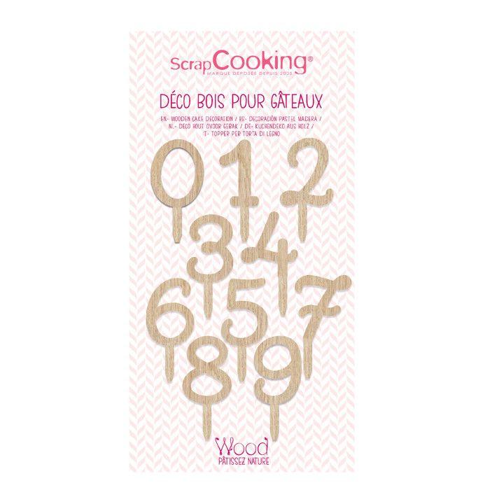 Wooden Cake Topper - Numbers - 6 Cm - Suitable for Food Contact - Beige - Unisex