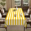 1pc Yellow and White Striped Tablecloth, Suitable for Kitchen, Dining Room, Party and Home Decoration tablecloth.PMJ
