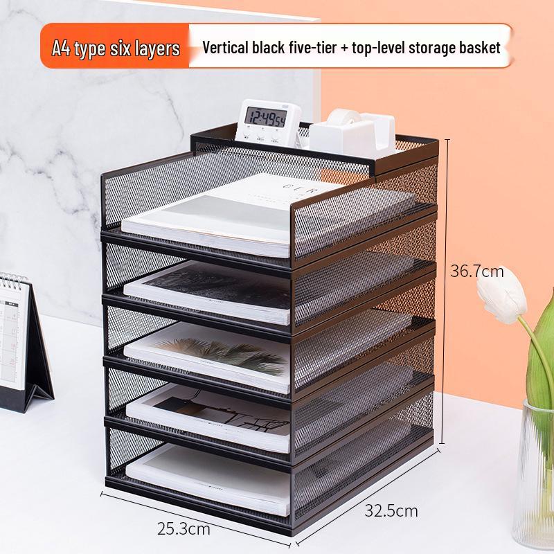 A3A4 Metal File Holder & Multi-layer Office Storage Rack