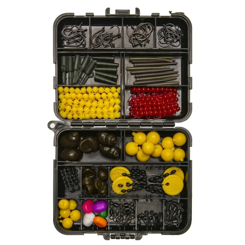328pcs Carp Fishing Equipment Kit Carp Fishing Tackle Box Include Swivels Bait Float Fishing Needles Fishing Accessories