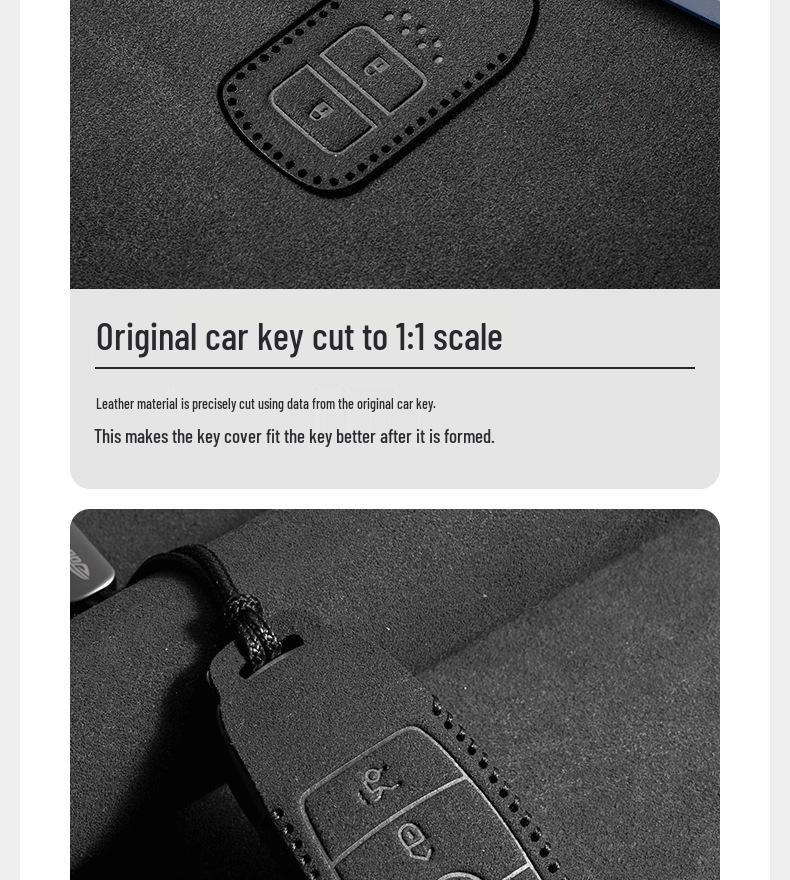 Mercedes-Benz E300L Key Cover: Suede Grade with Buckle for Men's C260LC200L GLC/GLB220
