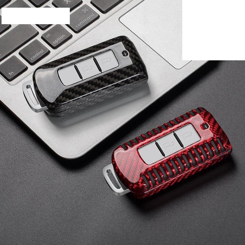 Real Carbon Fiber Car Remote Key Case Key Cover For Mitsubishi Outlander Lancer 10 Pajero Sport EX ASX Colt Grandis L200