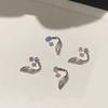Angel Wing Twisted Rhinestones Studs Earrings Crystal Embellished Wing Ear Bone Nail Alloy Jewelry For Sensitive Skin