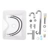 Bathroom Vessel Sink Ceramic Rectangle Modern Above Counter Sink Bowl with Faucet Pop Up Drain for Bathroom Vanity