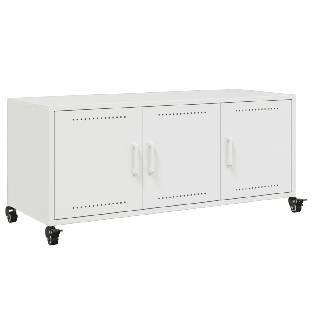 TV Stand White 100.5 x 39 x 43.5 cm Cold Rolled Steel