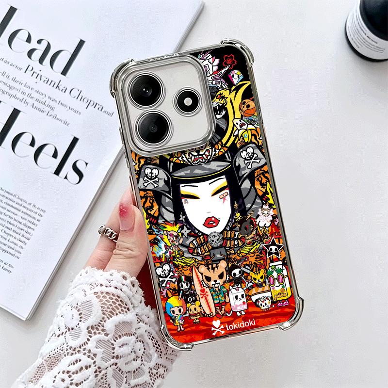 Japan T-Tokidokis Art Soft Phone Case For Xiaomi Redmi Note 14 15 Pro Plus 13 12 11S 11T 5G 10 9S 9 Plating Anti-Fall Fundas