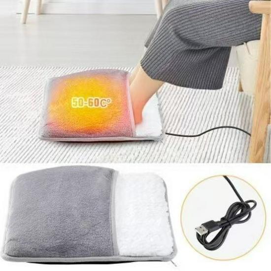 USB Heated Foot Warmer Mat - Thick Winter Heating Pad for Home, Office, or Bed Use