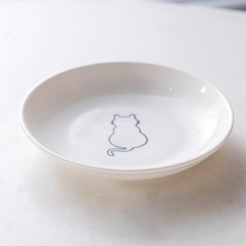 Ceramic Pet Food Bowl with Elevated Stand for Cats Dogs Stable Feeding 1/2Pcs Option