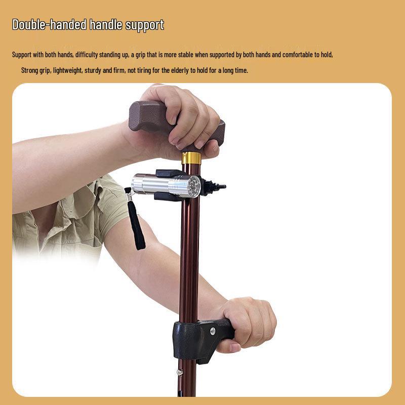 Adjustable Multi-Leg Anti-Slip Cane with LED Light for Seniors