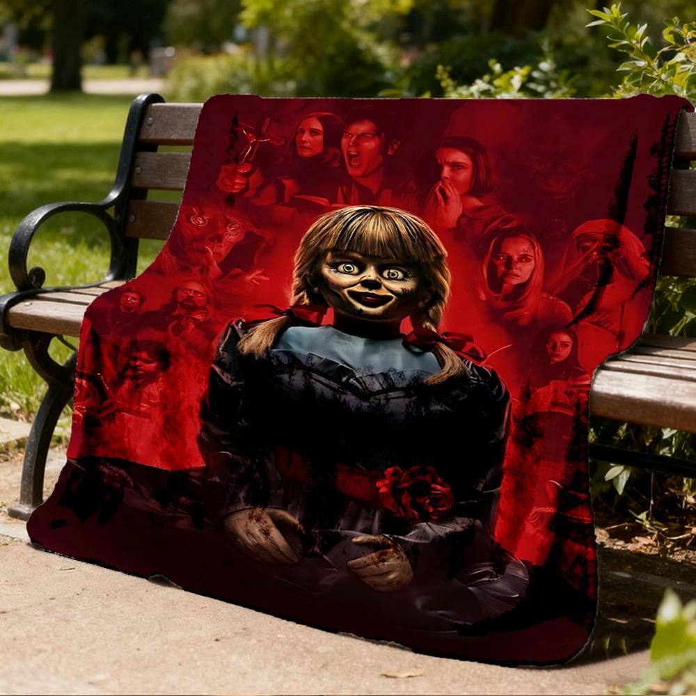 1 Stück Annabelle Puppe Outdoor Flanelldecke Geschenk für Jungen Mädchen Erwachsene, Familie Freunde