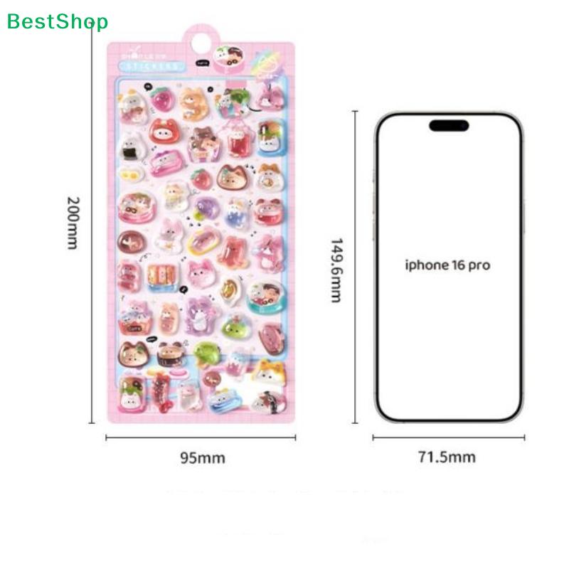 3D Crystal Epoxy Gel Stickers, Cute Cartoon Animal Puffy Stickers for Kids Crafts, Scrapbooking & Reward Gifts