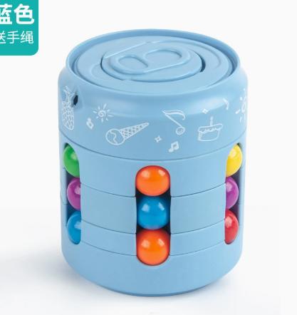 Rotating Puzzle Cube Toy with Colorful Beads and Sliding Rings Educational Brain Teaser for Kids and Adults Durable Plastic Construction One Size