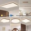 Oeny Modern Square Walnut Wood LED Ceiling Light