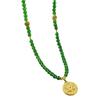Green Glazed Agate Beaded Retro Sand Gold Necklace Long Sweater Chain Antique Cheongsam Accessories Women