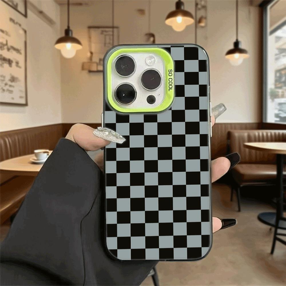 Black and Gray Checkerboard Phone Case for Redmi Note 15 14 13 12 11 10 9 Pro Plus Anti-Scratch Premium Hard Cover