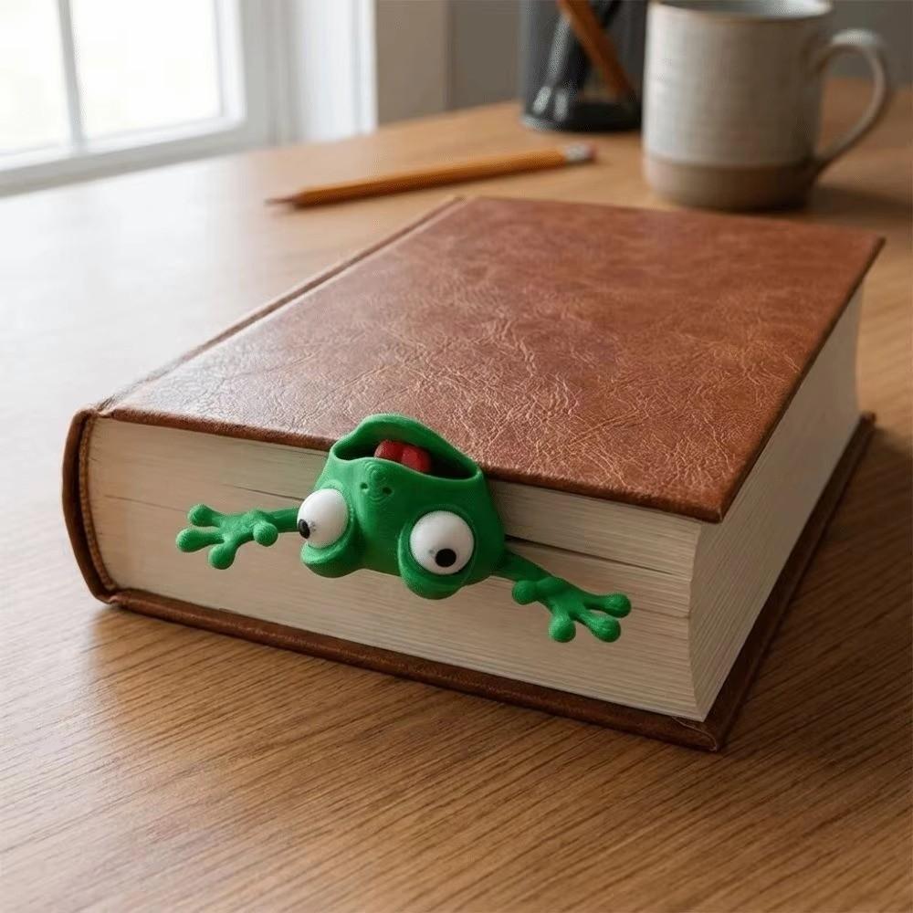 1/2Pcs Durable Structure 3D Frog Bookmark Lightweight Portable Cartoon Page Marker  Desk Decoration