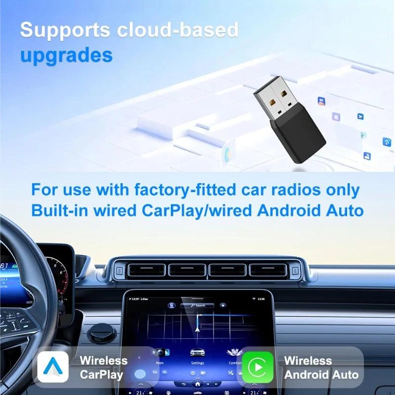 2025 2 in 1 Wireless Carplay Adapter Android Auto Smart Dongle 5G WIFI For iphone Android Phone For Volvo Benz Mg Kia Chery VW