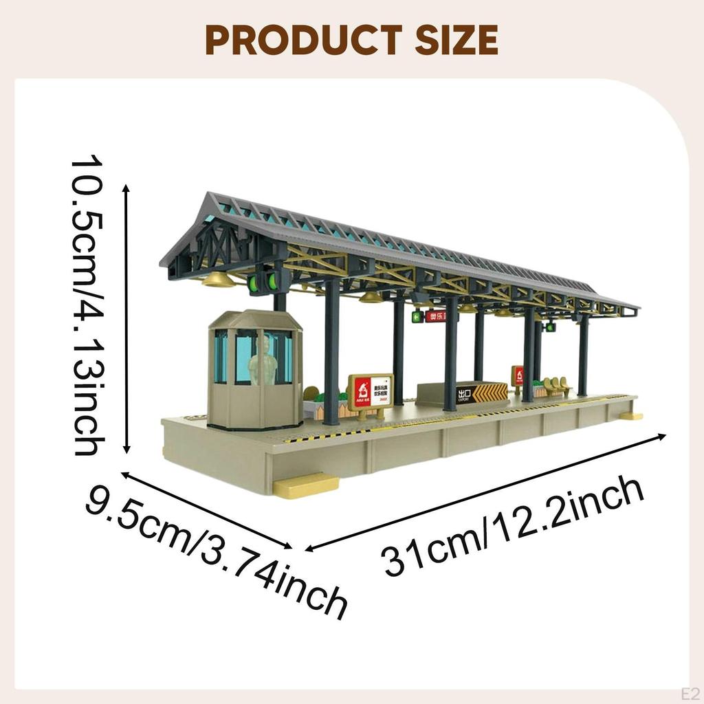 HO Scale Train Station Model Architectural Display Sand Table Decor Decoration Miniature Scene