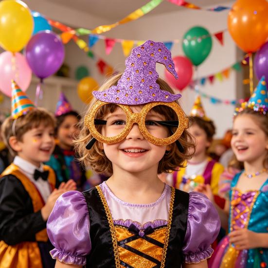 Funny Halloween Glasses Party for Kids Adults, Glitter Frame Cosplay Skeleton Eyewear Decoration, Pumpkin Skull Ghost Bat Accessory Favors Spider
