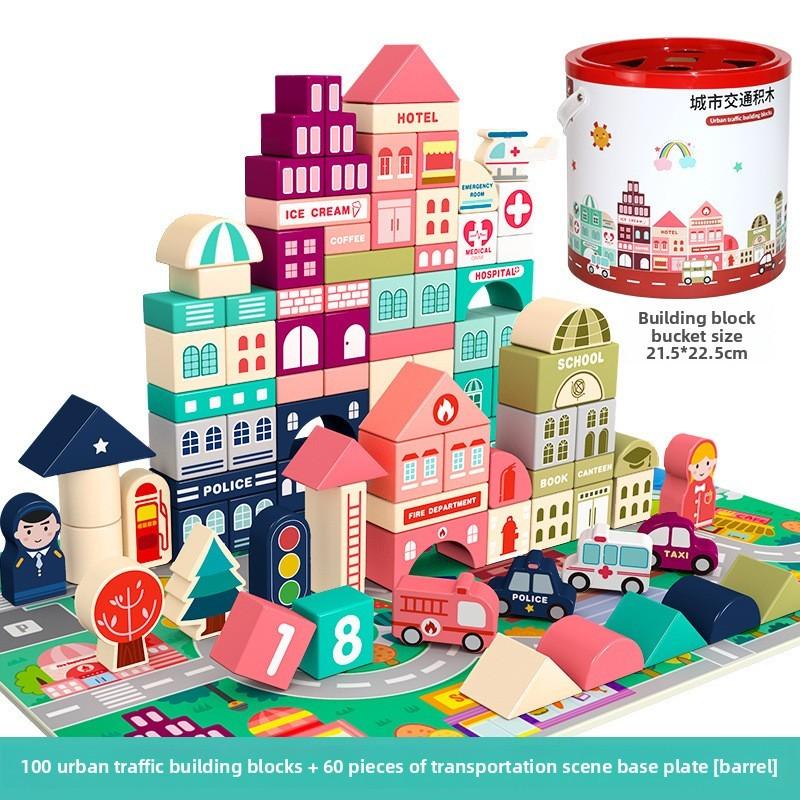 City Building Traffic Blocks Kids Educational Toy Babys Early Set Learning