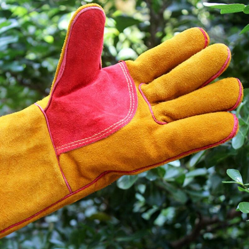 Anti-Bite Safety Gloves Leather Pets Grip Biting Protective Gloves for Catch Dog Cat Reptile Animal Grasping Training Gloves