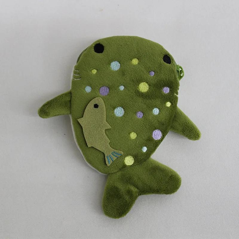 Portofel Multicolor Drăguț de Pluș în Formă de Pește pentru Monede Femei Rechin Bani Card Chei Căști Portmoneu pentru Lucruri Mici Pungă cu Fermoar Cadou pentru Copii